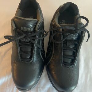Puma Men's Black Leather Athletic Shoes